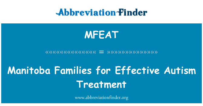 MFEAT: 효과적인 자폐증 치료에 대 한 매니토바 가족