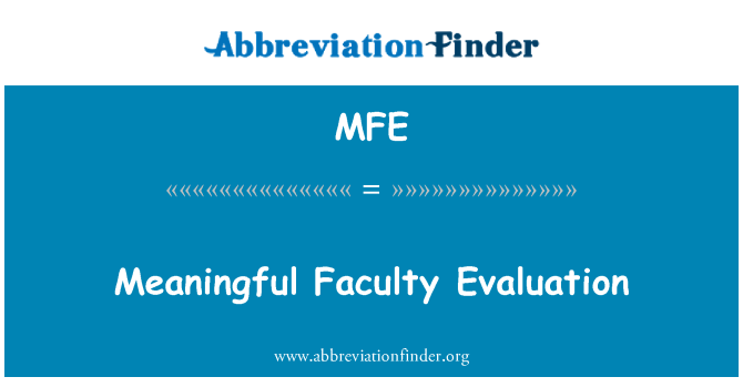 MFE: Evaluación significativa Facultad