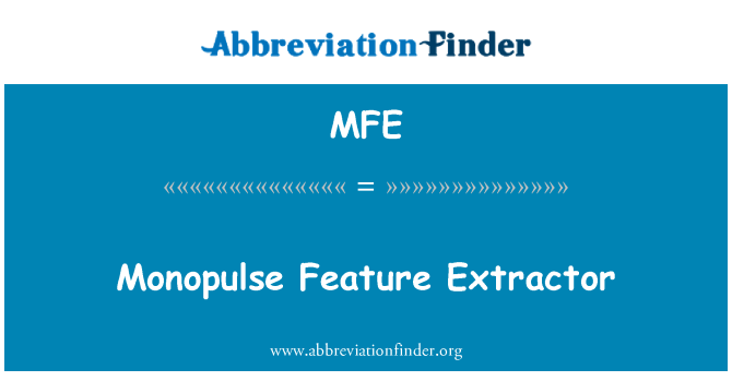 MFE: モノパルス特徴抽出