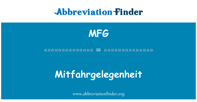 MFG: Mitfahrgelegenheit