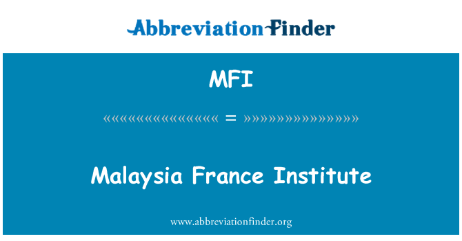 MFI: Малайзия Франции институт