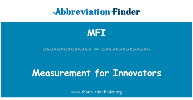 MFI: Mätning för innovatörer