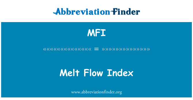 MFI: להמיס המדד זרימה