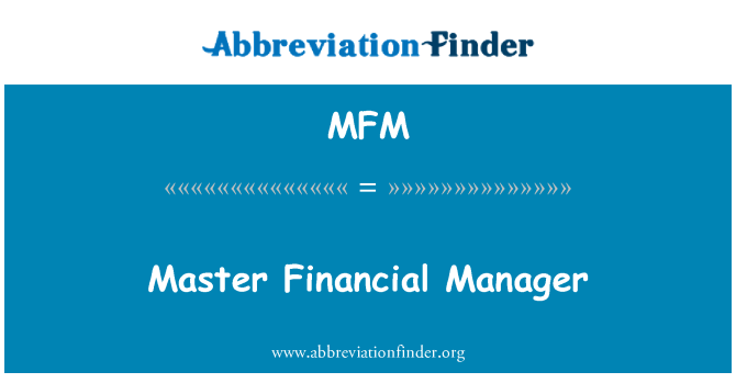 MFM: Maestro direttore finanziario