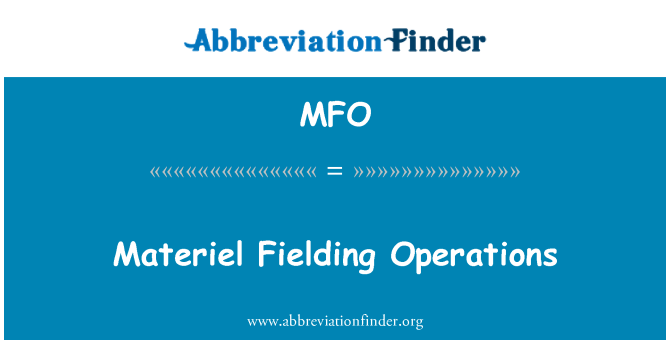 MFO: Tarvikkeiden Fielding toiminnot