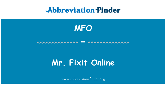 MFO: Pan Fixit Online