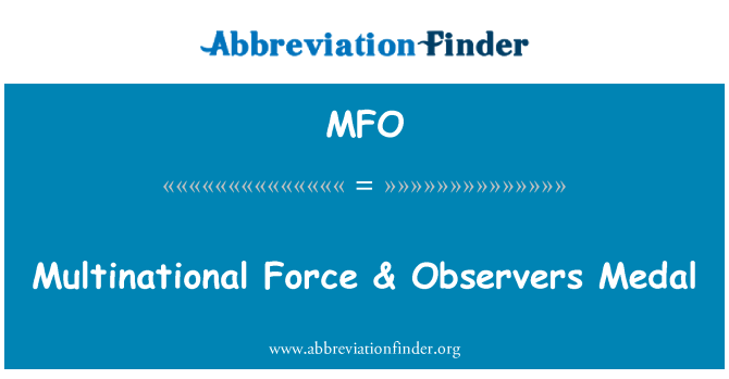 MFO: Multinational Force & Observers Medal