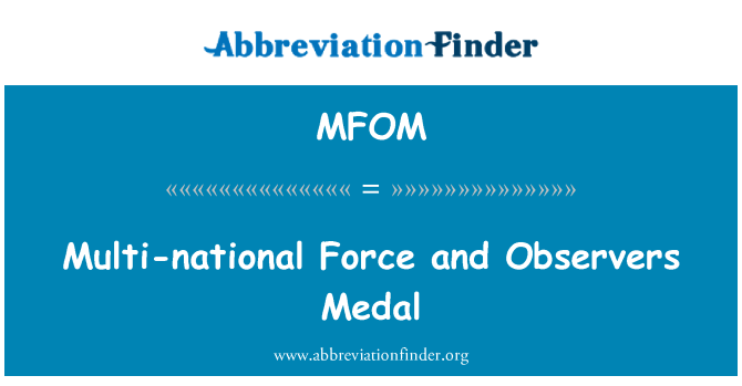 MFOM: Wielonarodowych sił i obserwatorów Medal