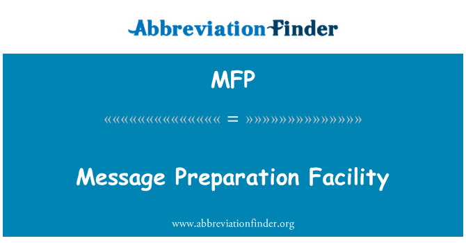MFP: Messaġġ tal-faċilità tal-preparazzjoni