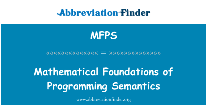 MFPS: Programlama semantik Matematiksel Temeller