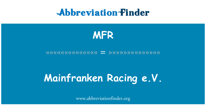 MFR: Mainfranken Racing e.V.