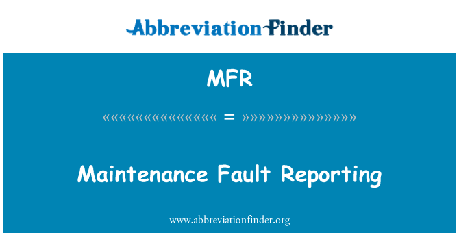 MFR: Vedlikehold feilrapportering