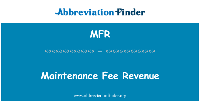 MFR: Ingresos de cuota de mantenimiento