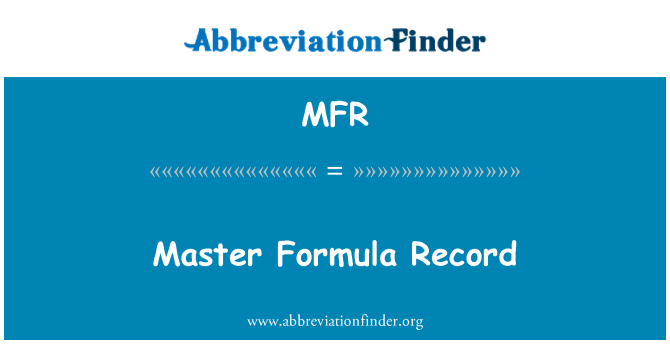 MFR: Kaptan Formula rekord