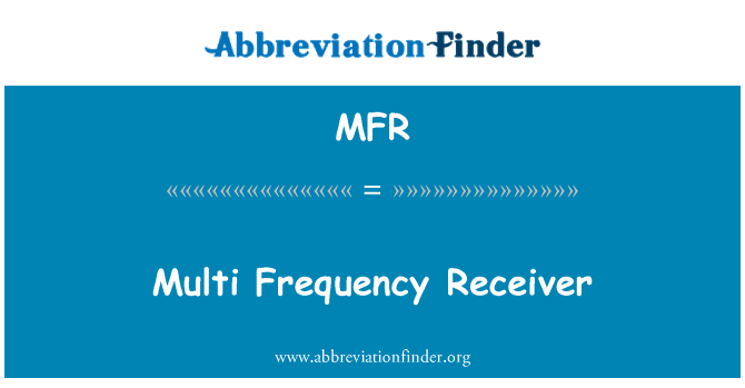 MFR: Multi Frekvence přijímač