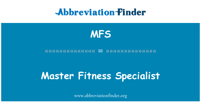 MFS: Specialist de Fitness Master