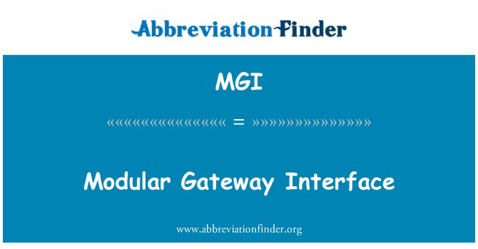 MGI: Modulära Gateway gränssnitt