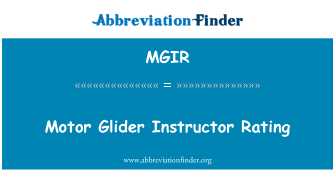 MGIR: Motoplaneur Instructor Rating
