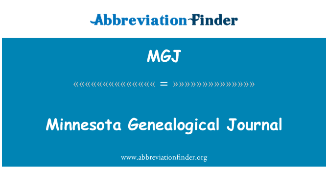 MGJ: Minnesota Genealogical Journal