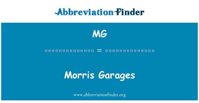 MG: Morris garager