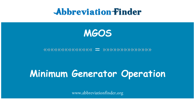 MGOS: Operación mínima del generador