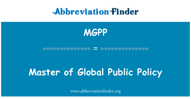 MGPP: Master Global kebijakan publik