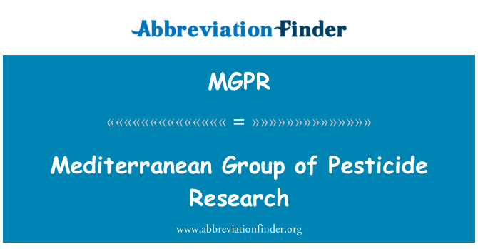 MGPR: Grupului mediteranean de Pesticide de cercetare