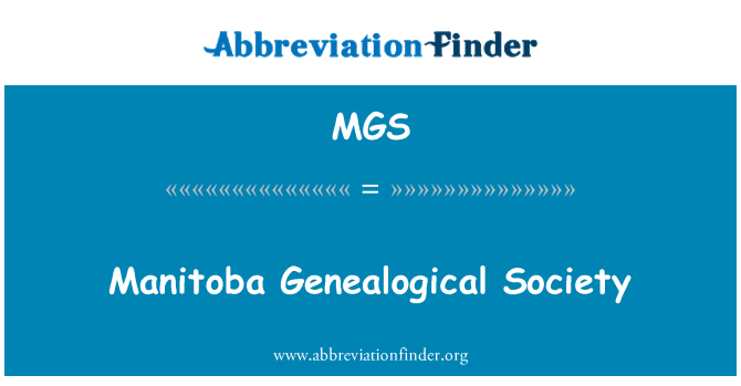 MGS: Manitoba genealogic societatea