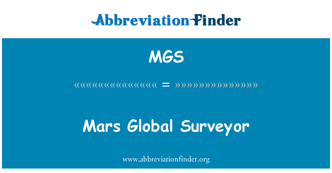 MGS: Mars Surveyor globali