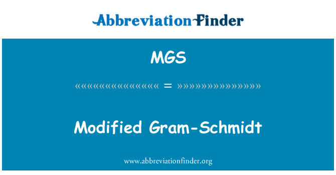 MGS: Mis à jour le Gram-Schmidt
