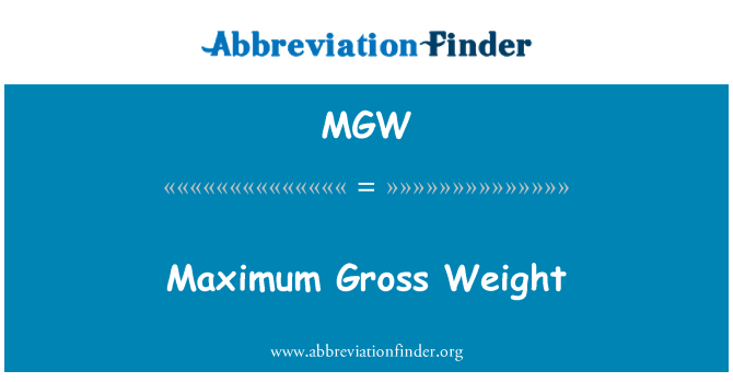 MGW: Maksimal bruttovægt
