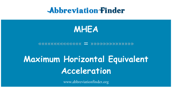 MHEA: Accélération équivalente maximale horizontale