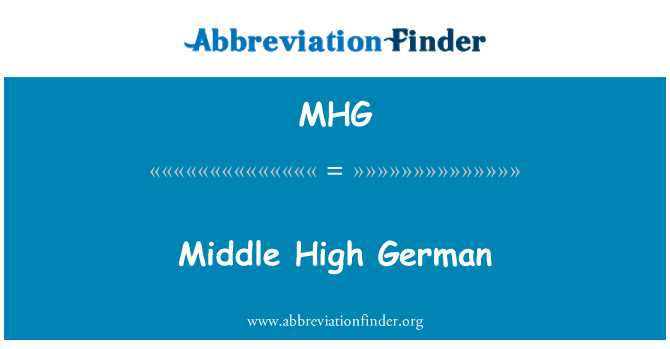 MHG: Middle høj tysk