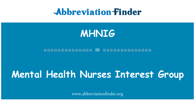 MHNIG: Ψυχικής υγείας νοσηλευτές Interest Group