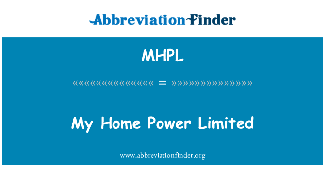 MHPL: Moje domácí Power Limited
