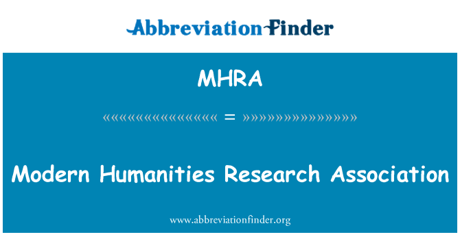 MHRA: Modern Humanities Research Association