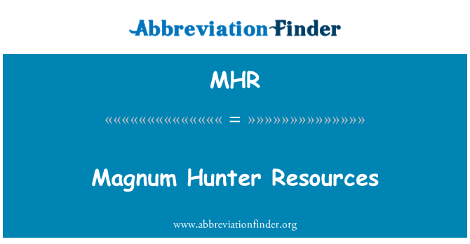 MHR: Magnum Hunter sumber daya