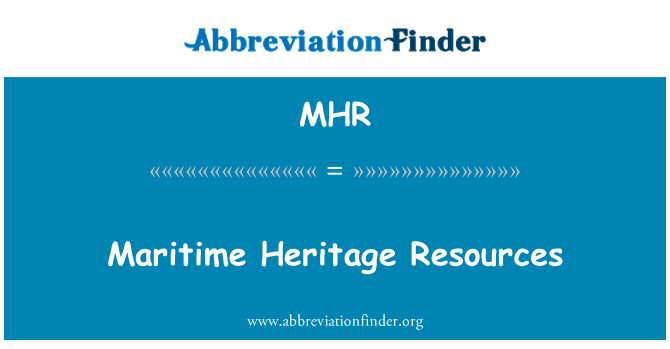 MHR: Maritime Heritage Resources