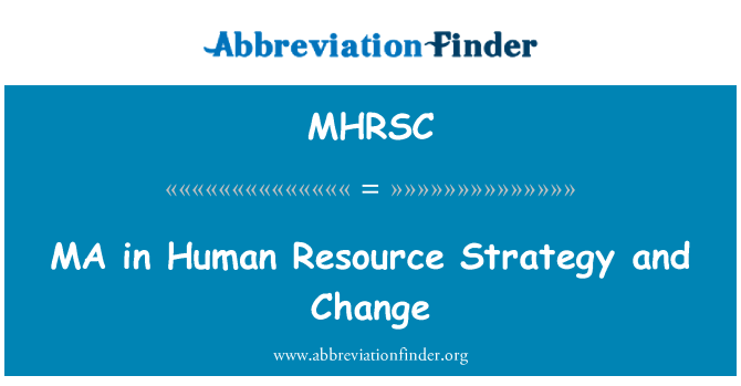 MHRSC: کارشناسی ارشد در استراتژی منابع انسانی و تغییر