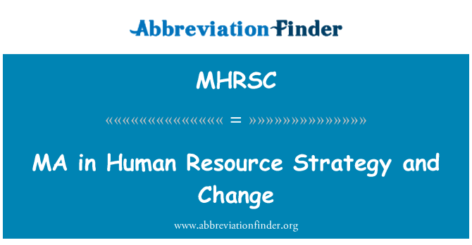 MHRSC: MA dalam strategi SDM dan perubahan