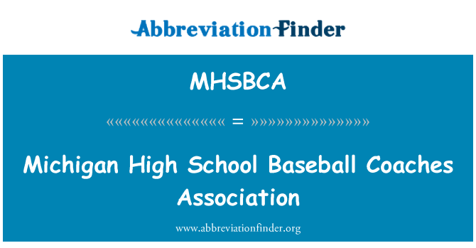 MHSBCA: L'escola secundària de Michigan beisbol entrenadors Associació