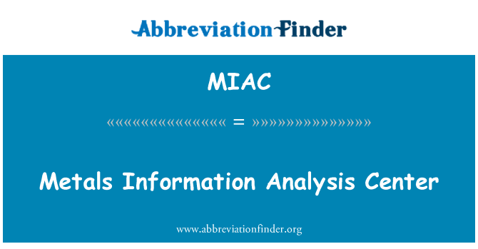 MIAC: מרכז ניתוח מידע מתכות