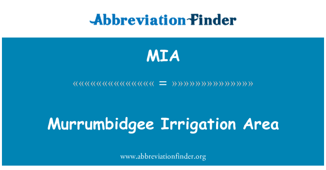 MIA: Murrumbidgee vanding område