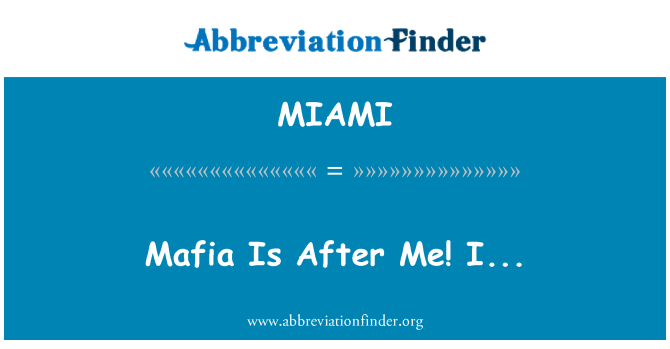 MIAMI: Mafija je zamnom! I...