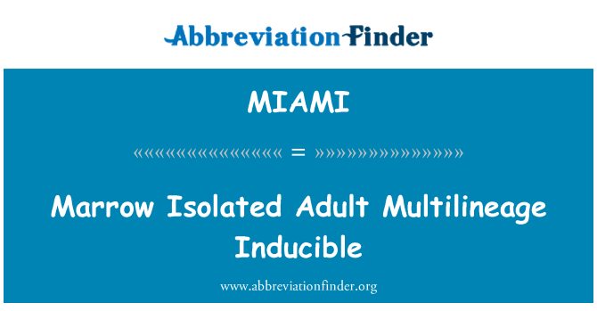 MIAMI: Marrow Isolated Adult Multilineage Inducible