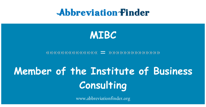 MIBC: חבר המכון של עסקים ייעוץ