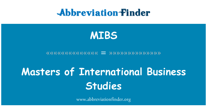 MIBS: Masters mezinárodních obchodních studií