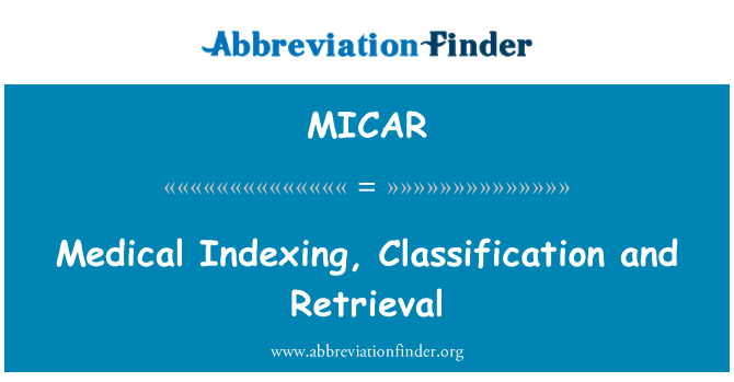 MICAR: 医療インデックス、分類と検索