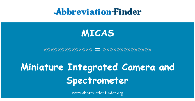 MICAS: מצלמה משולבת מיניאטורי, ספקטרומטר