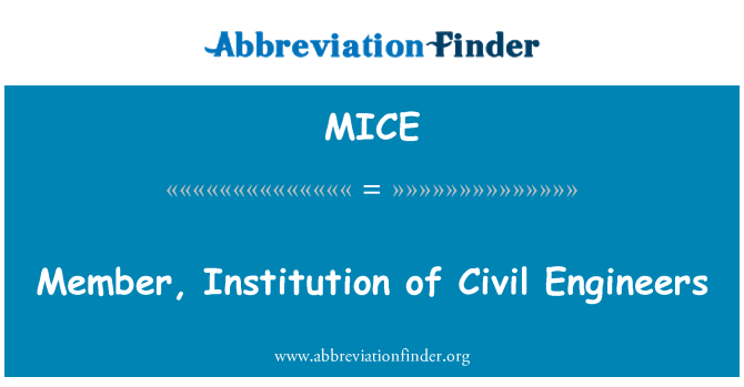 MICE: Member, Institution of Civil Engineers